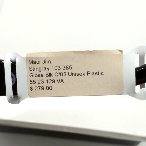 Maui Jim Stingray Sunglasses Unisex MJ 103-02 Gloss Black Grey Lenses 55mm - Picture 8 of 9